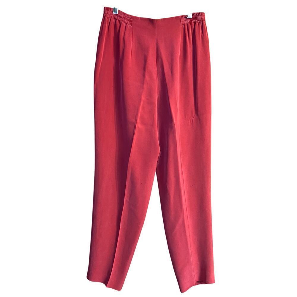 Valerie Stevens 100% Silk Women's Trousers. Dark Coral. Size 10 - Picture 2 of 7